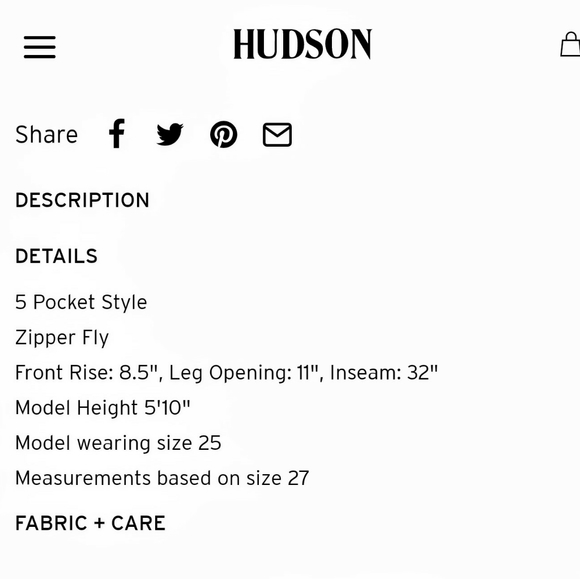 Hudson Colin Flap Skinny jeans 25 - Picture 2 of 10